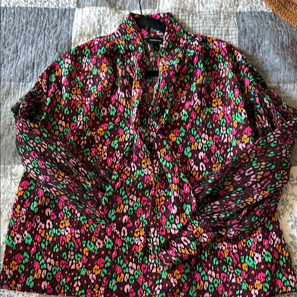 Who What Wear Multicolor Floral Blouse
